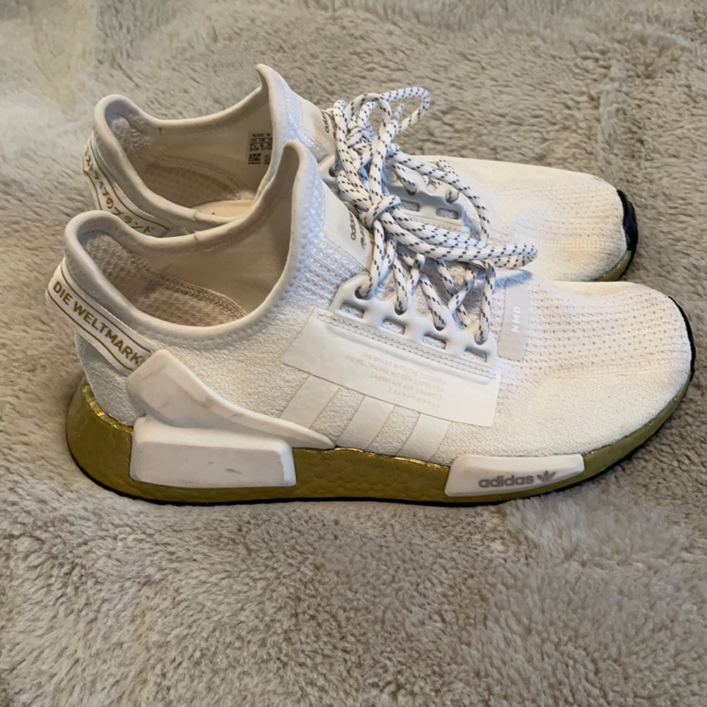 Adidas NMD R1 gold and white